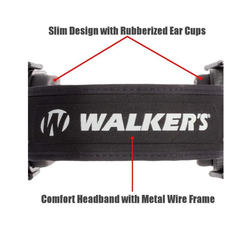 Walker's Game Ear GWP-RSMPAS-BK-Pun Razor Passive - Black Punisher Logo