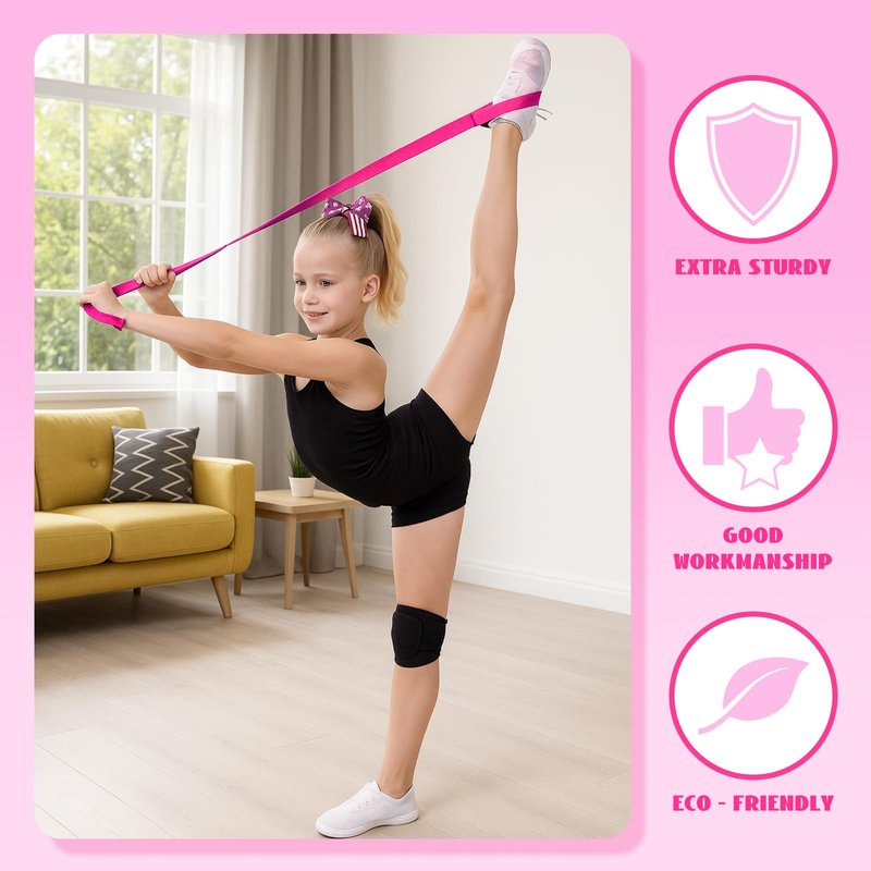 Simgoing 12 Set Stretching Strap Cheerleader Gifts Bulk for Team Stretching Bands Improved Flexibility Elastic Stretch Band for Pilates Flexibility Exercise and Gymnastics