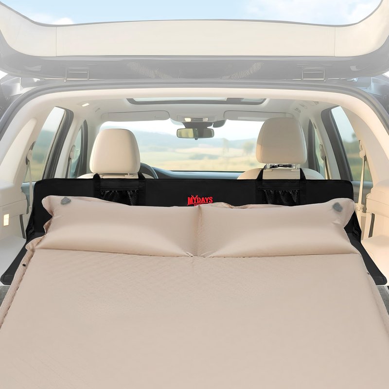 MYDAYS Car Rear Seat Mattress Extension Plate, Portable Air Mattresses Extenders for Sleeping, Increase Travel Trunk Bed Space for Car/SUV Camping