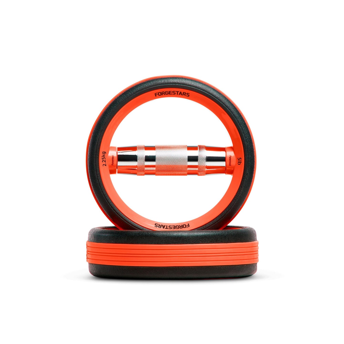 2-in-1 Dumbbell Weight Plates – 5LB Dual Purpose Ergonomic Fitness Equipment, Multifunctional Design for Strength Training, Full Body Workouts and Home Gym (Orange)