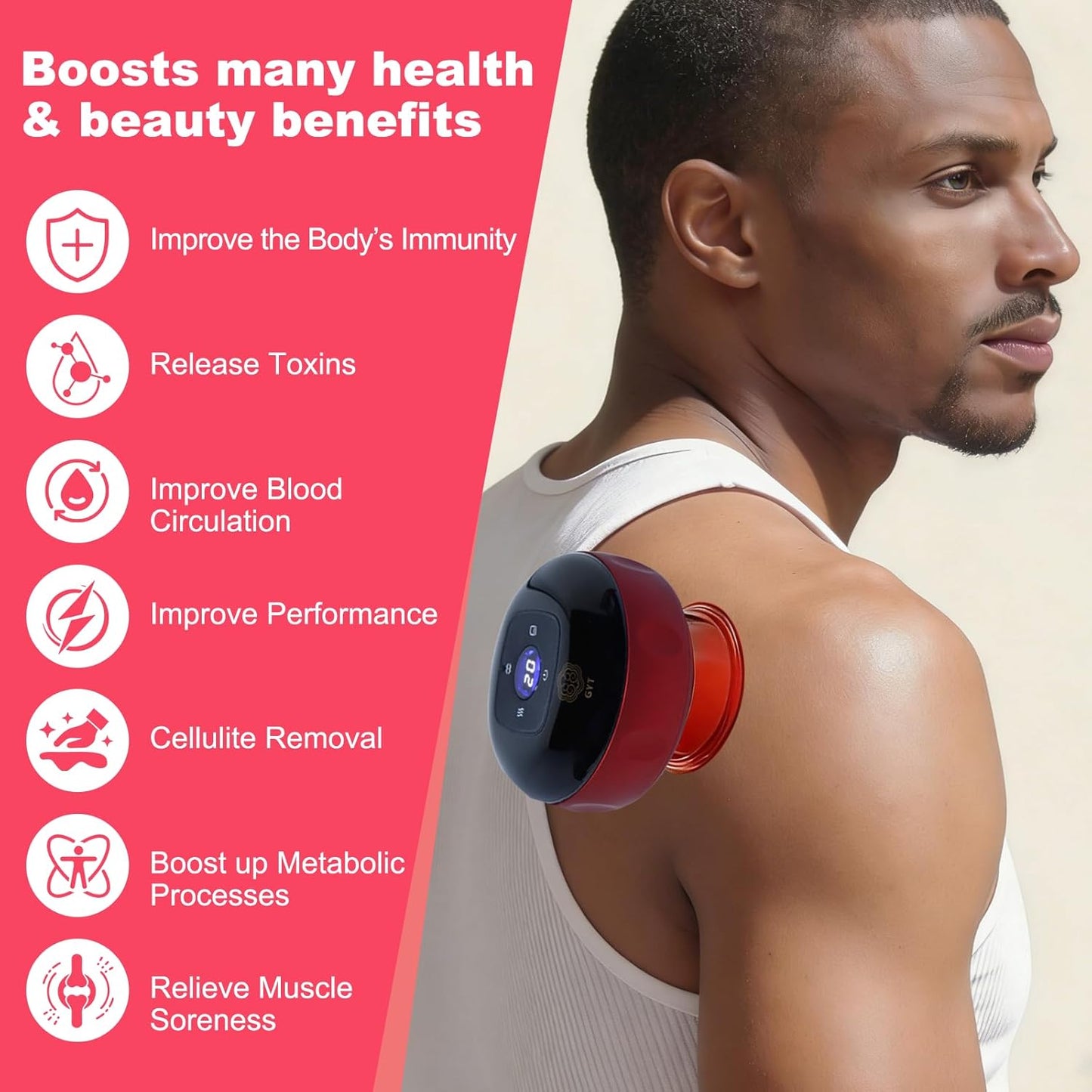 Skiennix 6-in-1 Cupping Set - Electric Cupping Therapy Massager with Red Light & Heat | Portable Pain Relief Device