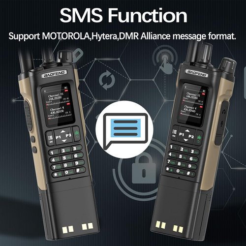 Ham Radio Baofeng DM32 DMR Radio Handheld Rechargeable Walkie Talkies Long Range DM32UV 5RM Two Way Radio NOAA Weather Radio with GPS, Copy Frequency 3800mAh Battery USB-C Charging with Radio Holster