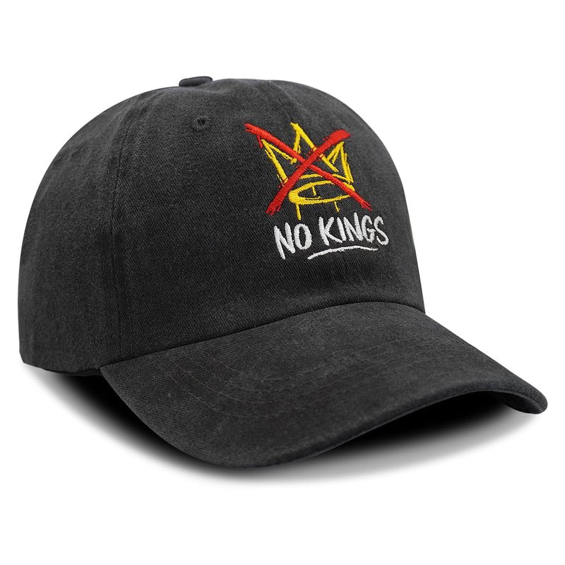 No Kings Hat, No Kings in America Political Hat Men Women, Adjustable Washed Cotton Baseball Caps