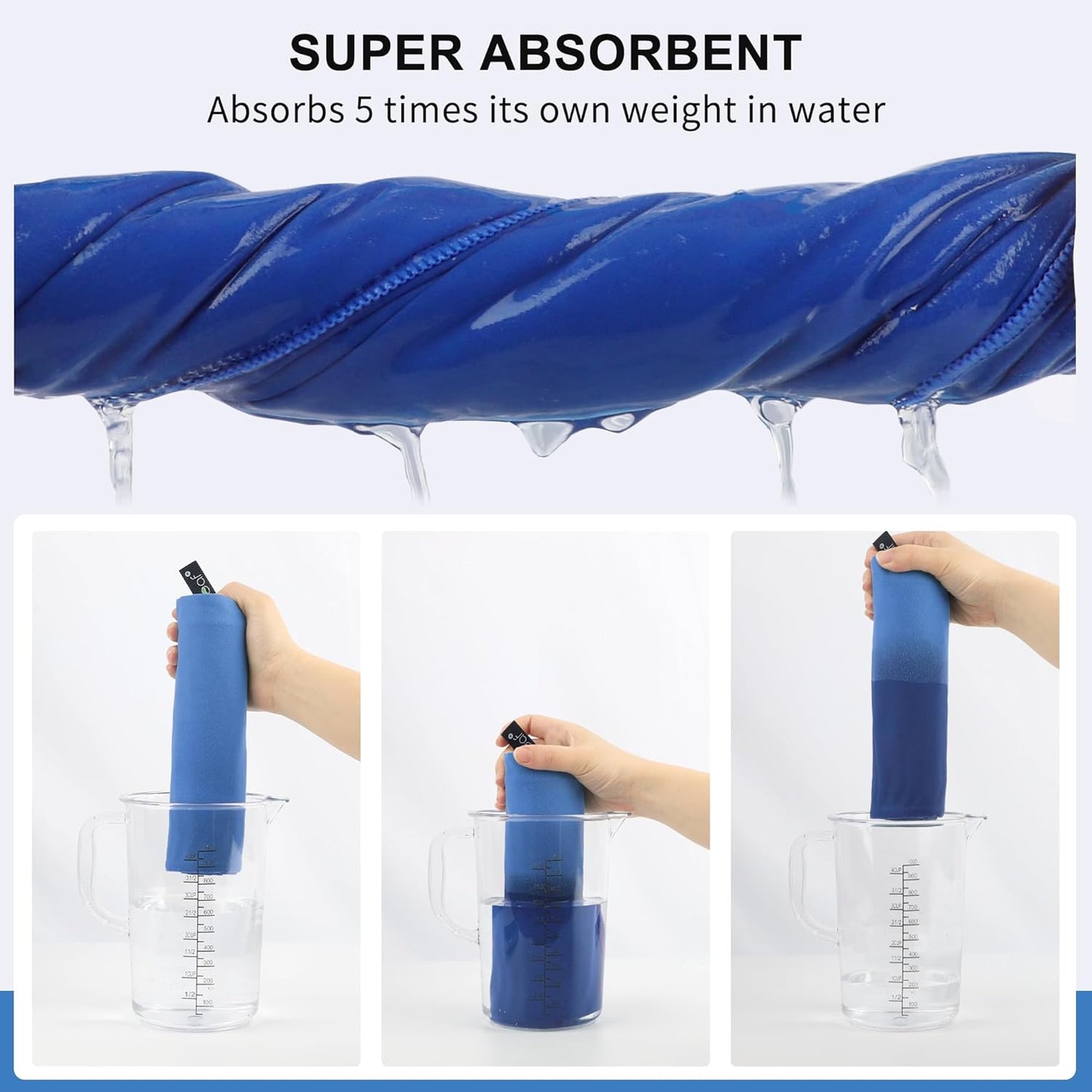 Rainleaf Microfiber Towel - Quick-Dry, Super Absorbent, Ultra Compact | Ideal for Travel, Gym, Camping, Beach
