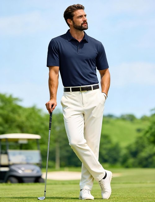 MAGCOMSEN Men's Polo Shirts - Short Sleeve Dry Fit Performance Golf Shirt | Casual Collared Design