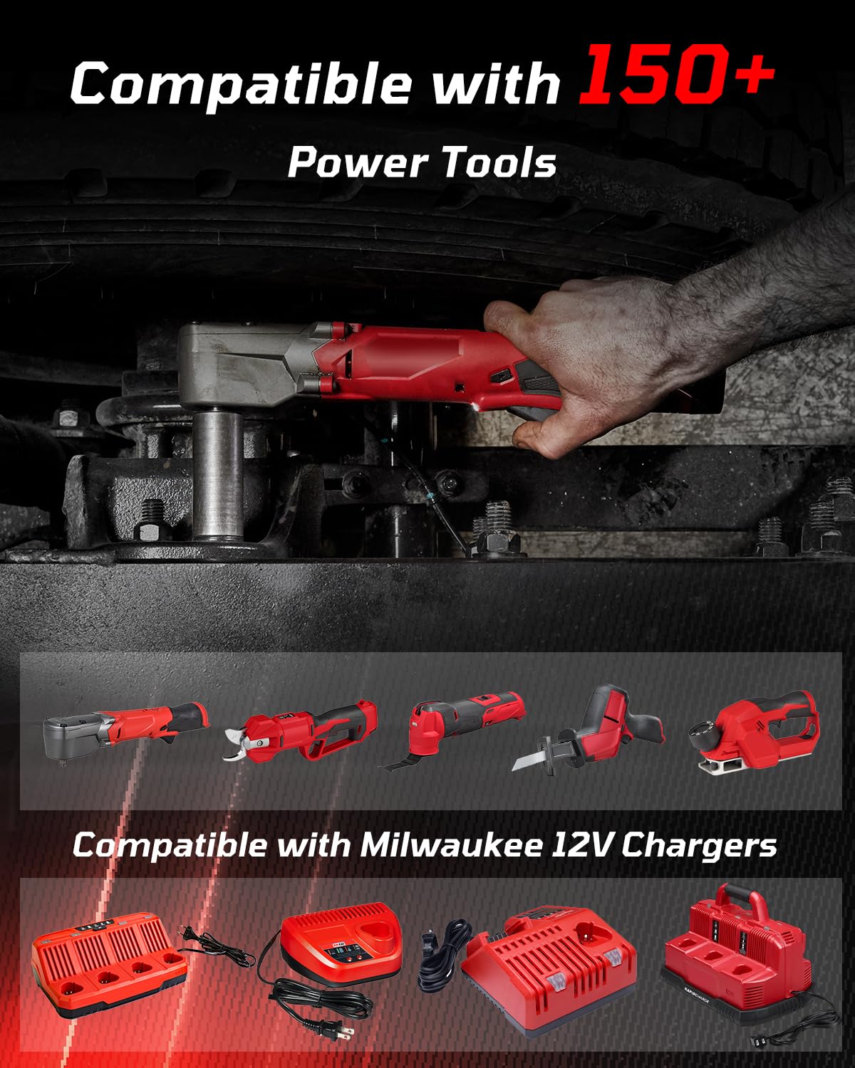 Rocivic 2 Pack 12V 3.0Ah Replace for Milwaukee M12 Battery 48-11-2411 48-11-2420 Compatible with Milwaukee 12V Tools and 48-59-2401 Lithium-Ion Charger