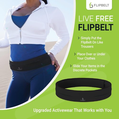 FlipBelt Classic Running Belt - Versatile Fanny Pack for Men & Women | Comfortable & Secure Fit