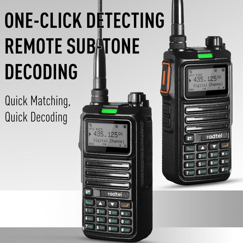 Radtel RT-4D DMR Radio 1024 Channels Walkie Talkie, Dual Band Dual Mode Analog/Digital Two Way Radio, Dual Time Slot Tier 1+2, Ham Radio UHF VHF Spectrum