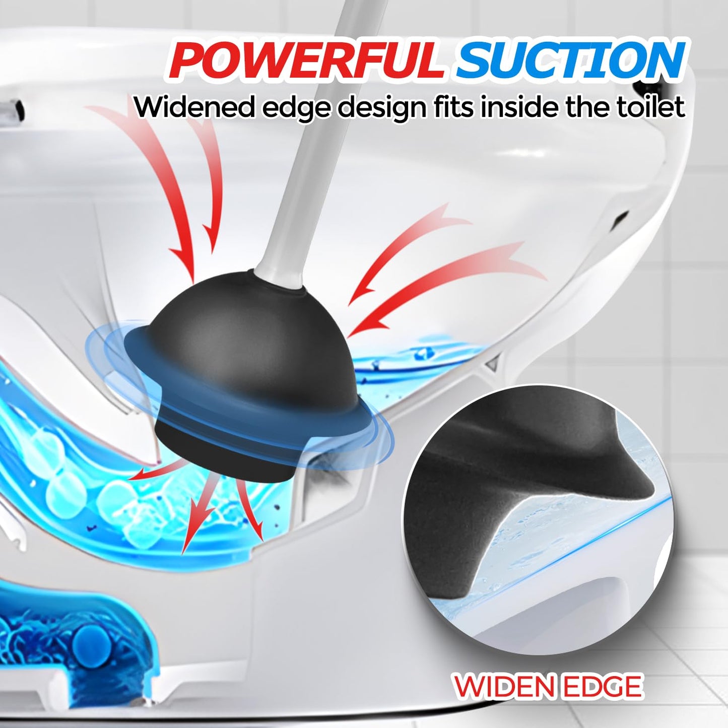 FORASTO Toilet Plunger with Holder,Plungers for Bathroom with Holder,Plunger with Cover,Bathroom Decor，Bathroom Accessories，Toilet Bowl Cleaners,Dark Grey