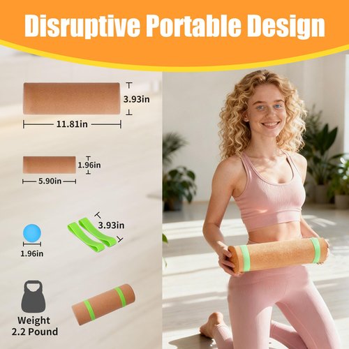 Balance Board, Balance Trainer, Premium Cork Balancing Board & Foot Strengthener for Enhanced Foot Function, Balance Stability, Improve Mobility & Prevent Falls (1 Set)