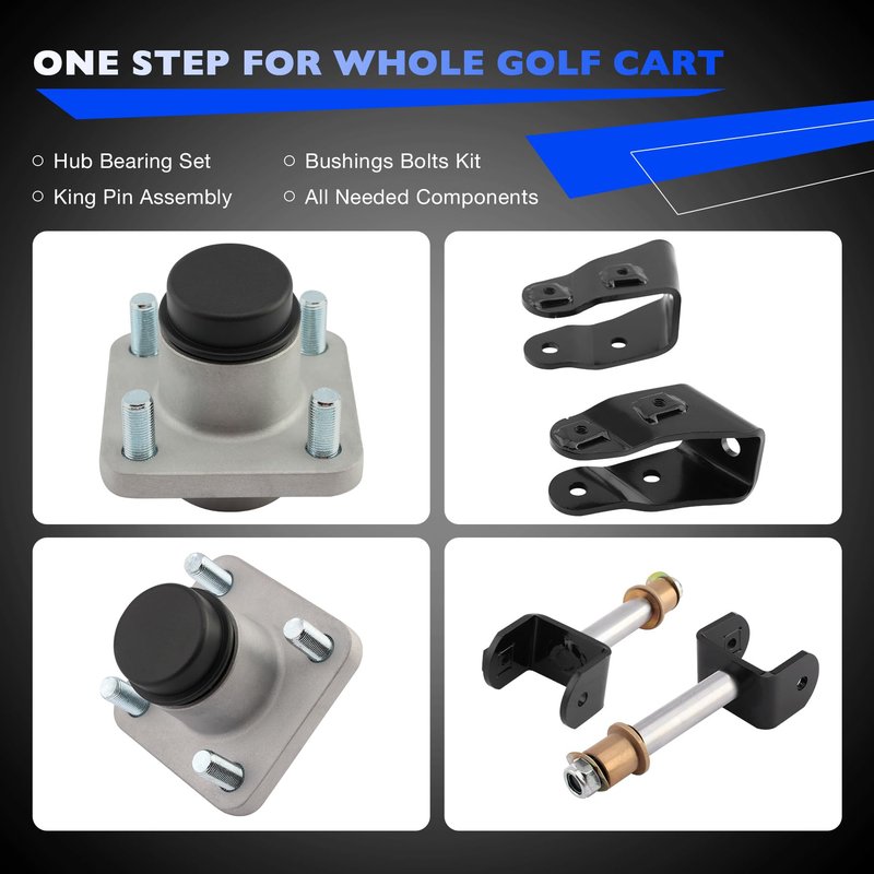 Misakomo Club Car Precedent Front End Repair Kit with King Pin & Bushings, Wheel Hub, and Bearings, for 2004+ Club Car Golf Cart Models, Deluxe Set Replaces 102357701