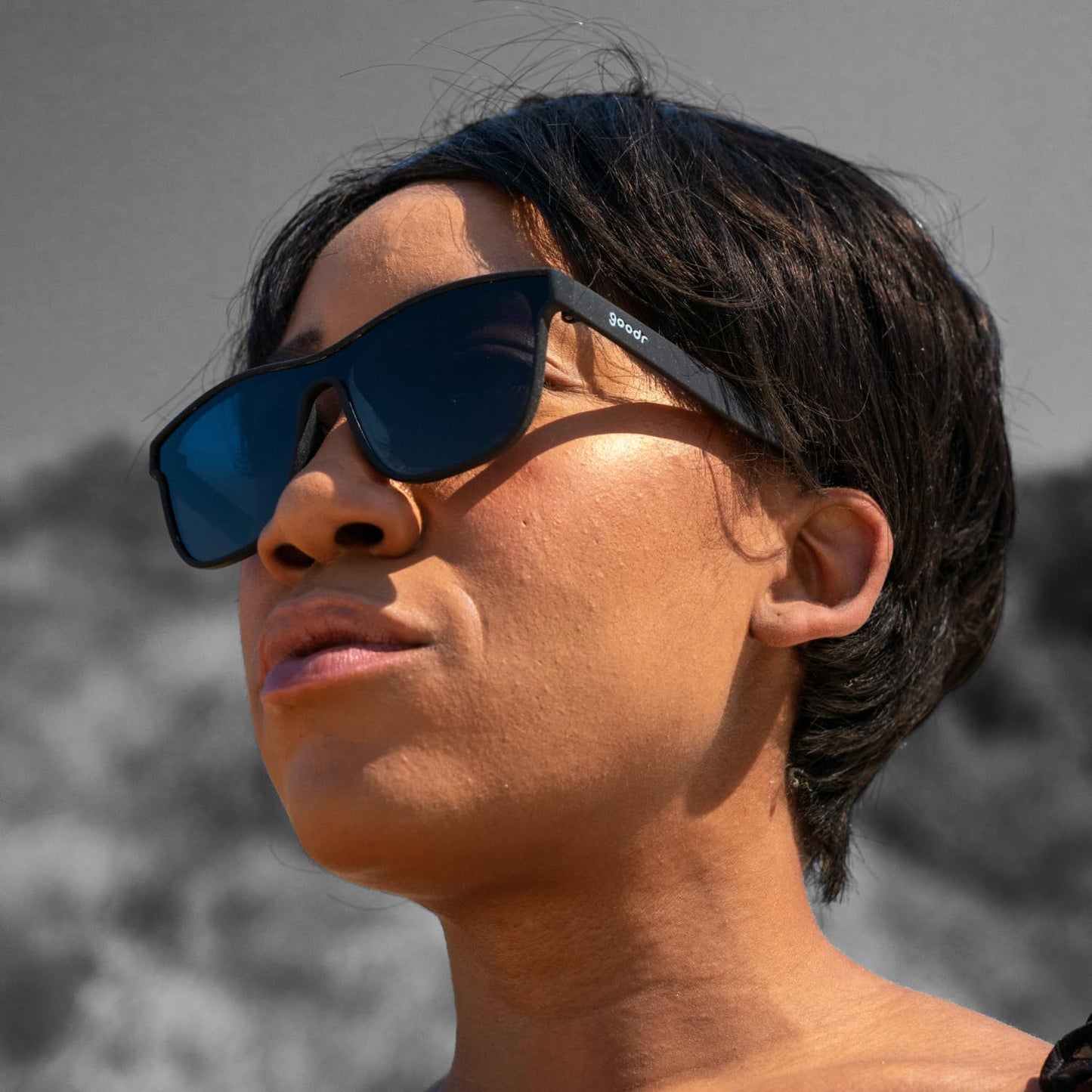 goodr The Future is Void Sunglasses Polarized Sunglasses, Medium Sized (VRG), Black Solid Frames with Black Non-Reflective Glare Reducing Lenses, UV400 Protection, No Slip, No Bounce