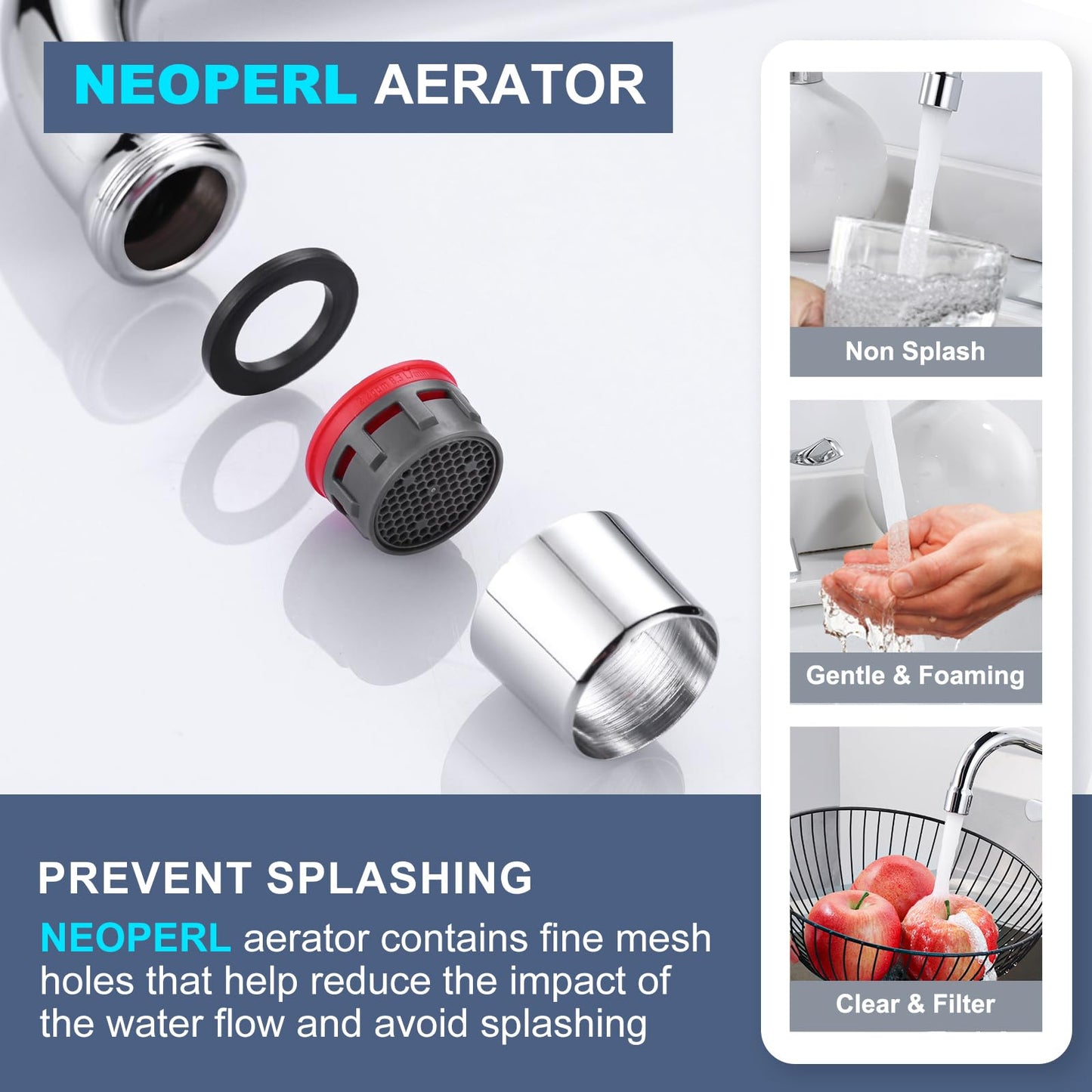 iVIGA Commercial Sink Faucet with 12” Swivel Spout, 8" Center Wall Mount Kitchen Faucet, Dual Handles Brass Utility Sink Faucet for Laundry Room Restaurant Compartment Sink, Polish Chrome