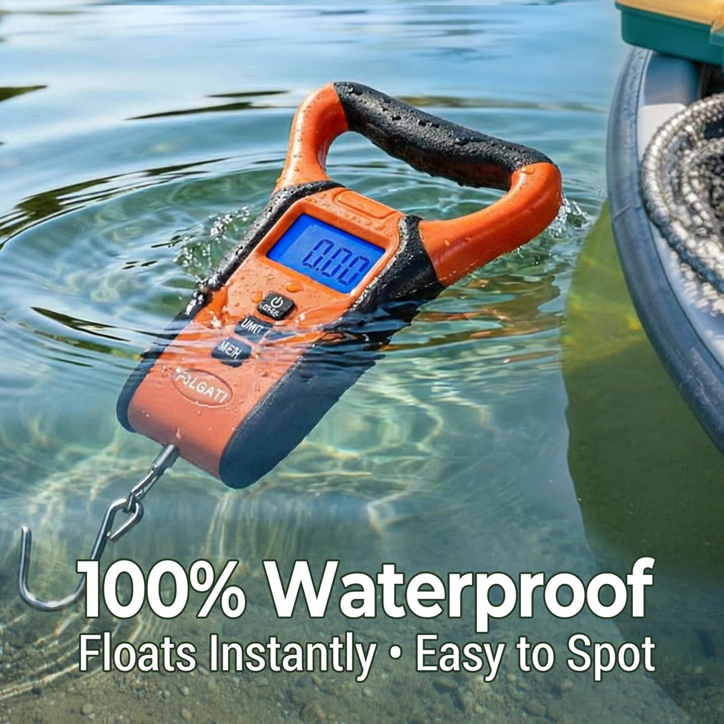Skiennix Fish Scale - Digital Waterproof Floating Weighing Scale with Backlit LCD Display, 110lb Capacity
