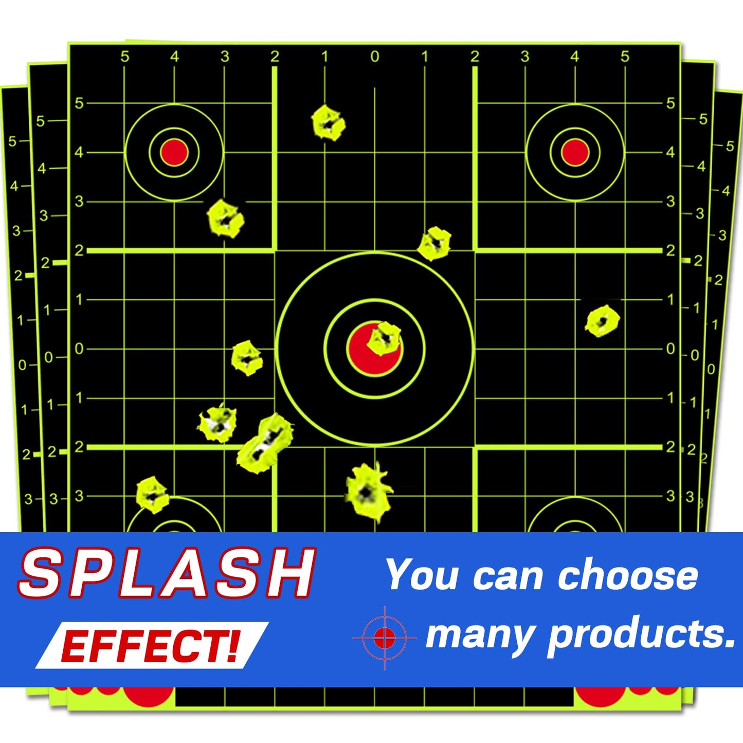 ATFLBOX 12x12 inch Splatter Paper Targets and Adhesive Target Papers.Shooting Outdoor and Indoor. Rective Shooting Targets for Air Gun - Rifle - Pistol - Airsoft - Air Rifle (10 Pack)