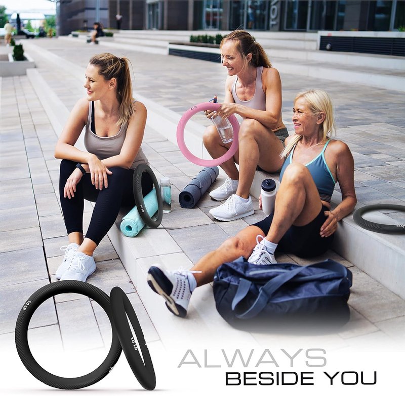 Yes4All Power Ring 10lbs, Weight Ring, Weighted Circle, Kettlebell for Yoga Exercise, Aerobics, Home Fitness, Core Training - Black