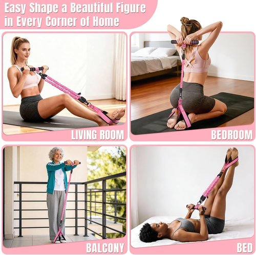 KUZARO Multifunction Resistance Bands - Adjustable 3-Tube Handle Set for Core, Arm & Leg Workouts