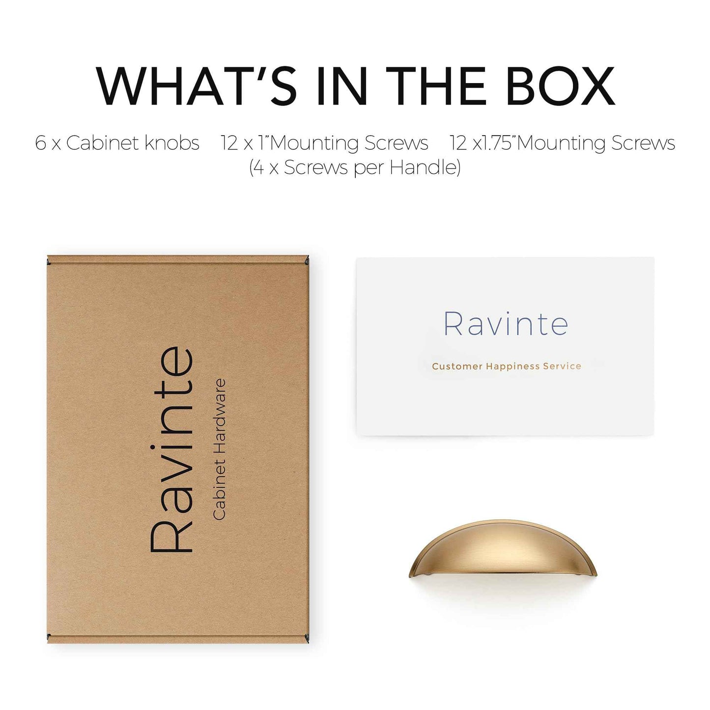 Ravinte 6 Pack 3" Drawer Pulls Champagne Bronze Cabinet Cup Pulls Kitchen Hardware Cabinet Handles Drawer Handles Knobs 3 inch Hole Center