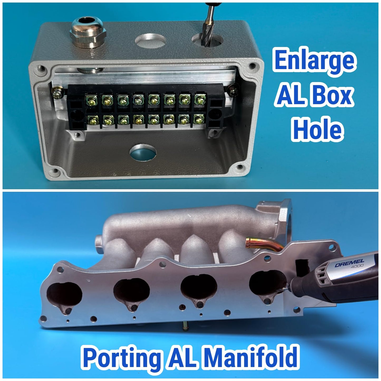 Sworker 10 Pcs Carbide Burr Set 1/8" Shank Compatible with Dremel Bits Double Cut and Aluminum Cut (Wide-Flute Cut) Rotary Tools Attachment Kit Rasp Metal Wood Stone Steel Grinding Carving Cutting