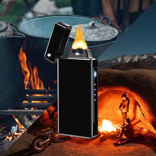 GADATOP Arc Plasma Flame Lighter - USB Rechargeable Windproof Electric Lighter | Matte Black