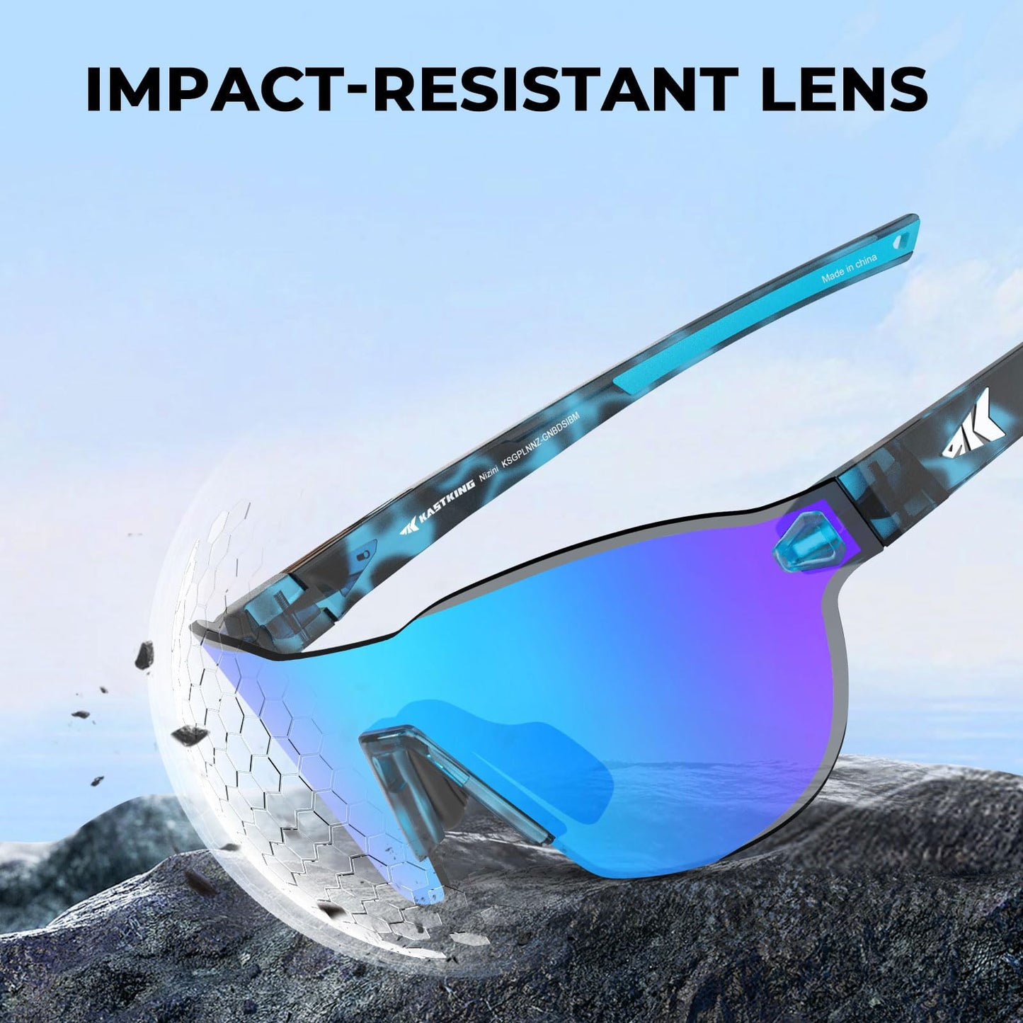 KastKing Nizini Polarized Sports Fishing Sunglasses, Rimless Wrap Design