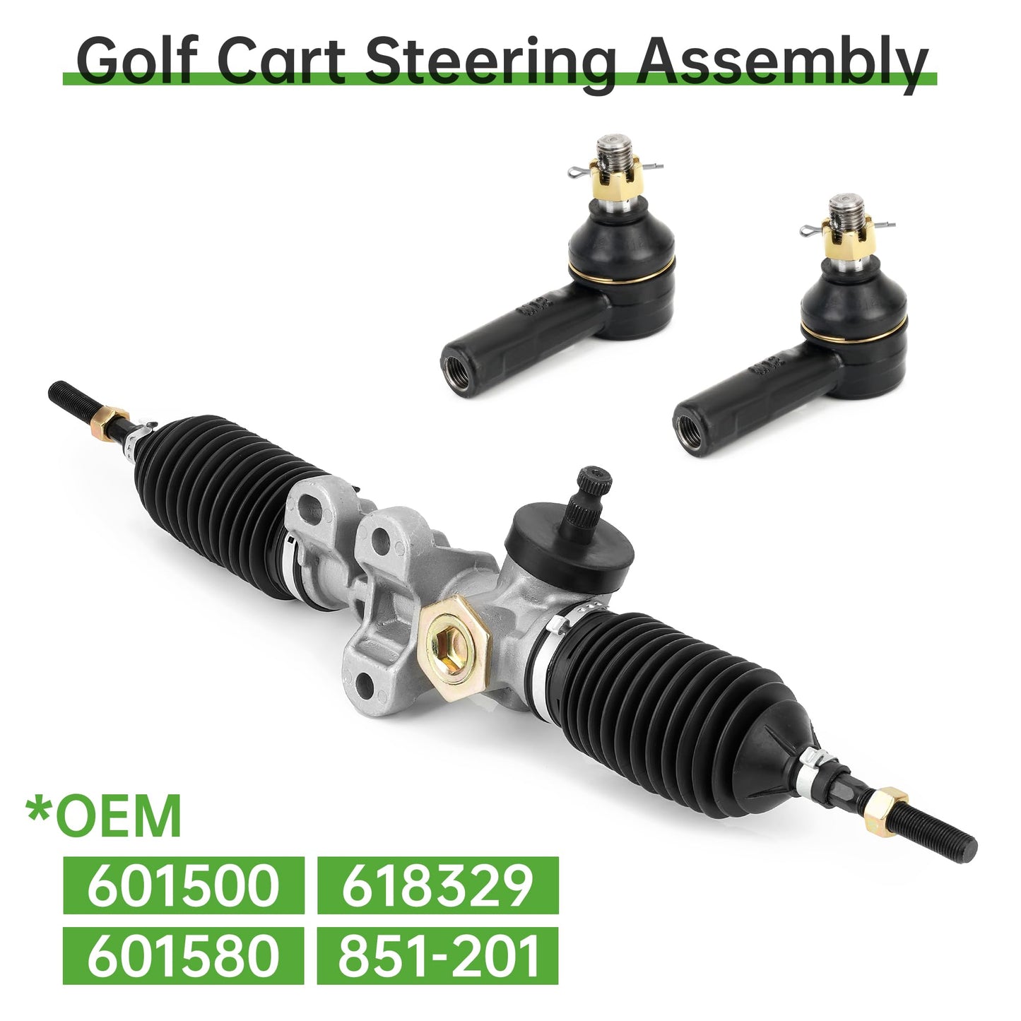 10L0L Golf Cart Steering Gear Box Assembly Fits for EZGO RXV Gas & Electric Golf Carts Years 2008-Up, Replaces OEM 601500 618329 601580