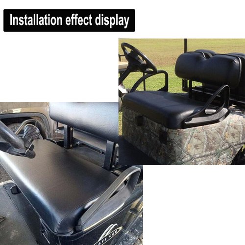 GXARTS Golf Cart Front Replacement Leather Seat Covers Black Compatible with E-Z-Go TXT Staple On Golf Cart Microfiber Leather Seat Cover