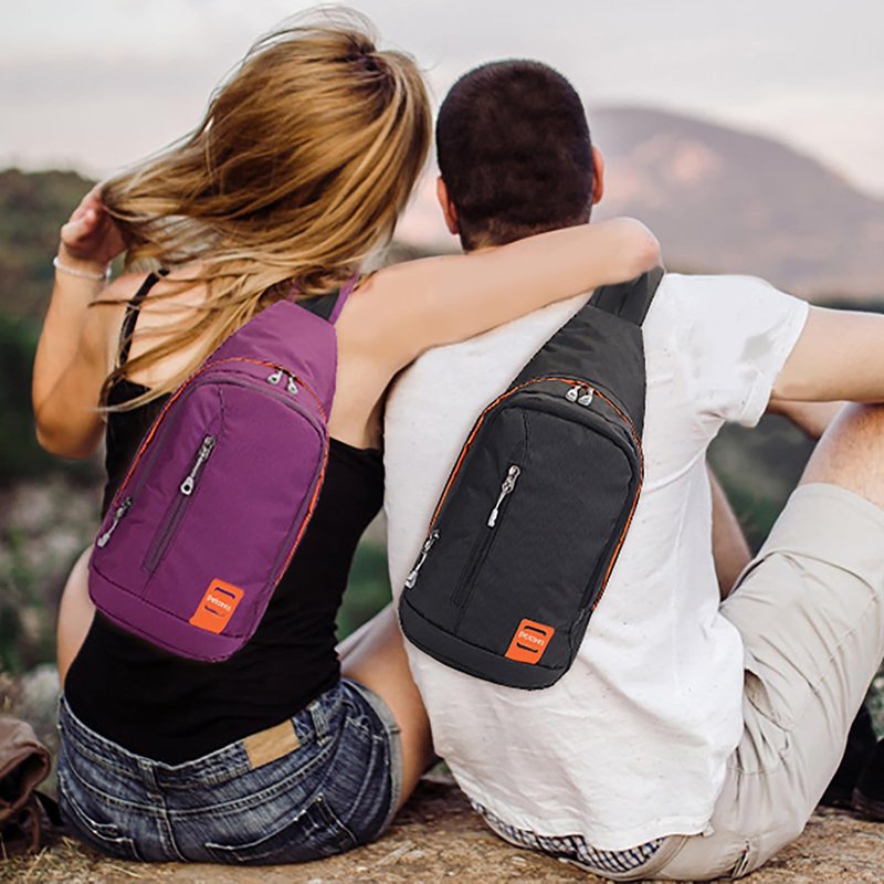 Peicees Large Sling Backpack Waterproof Unisex Shoulder Bag Chest Crossbody Daypack