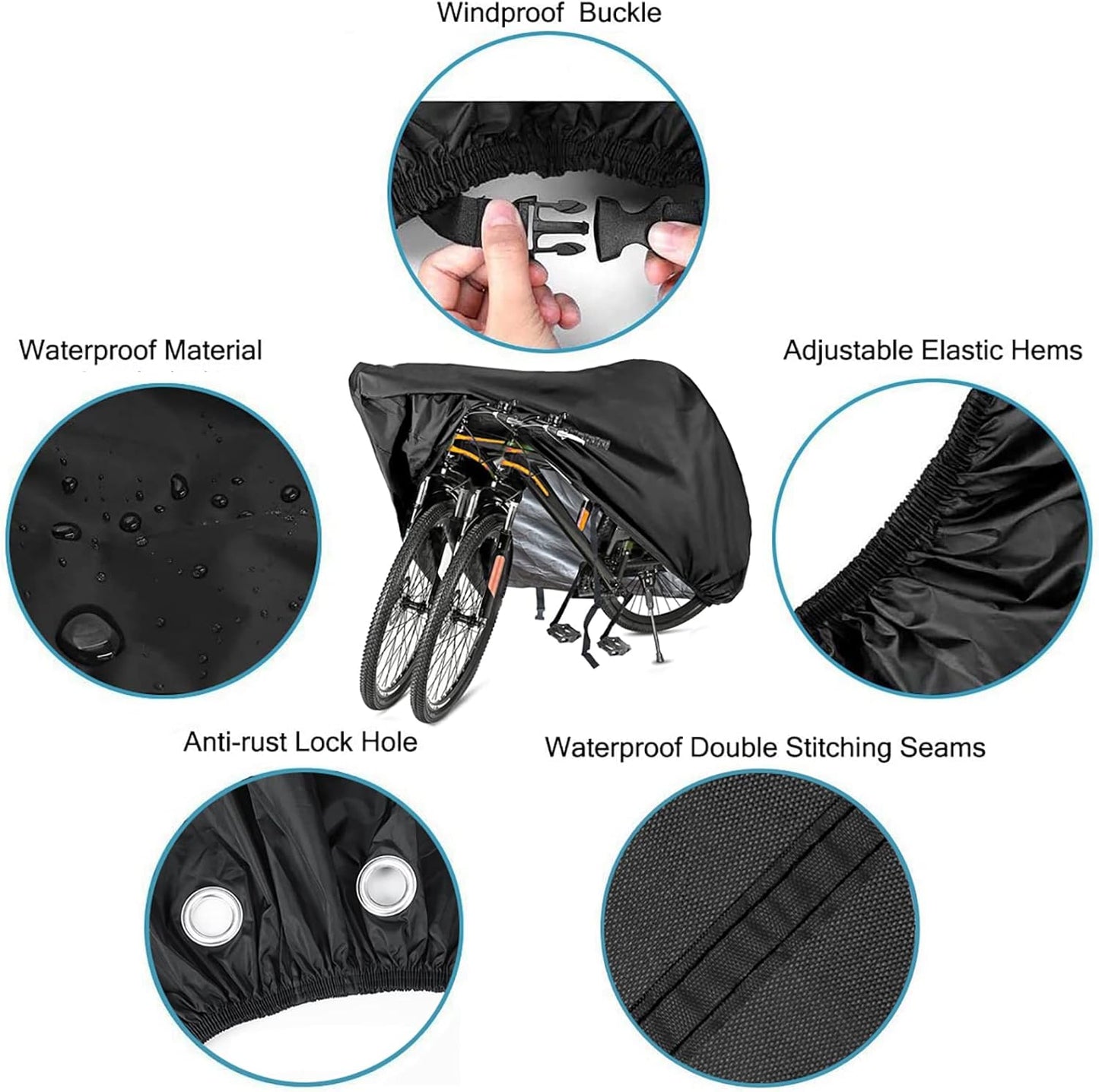 Szblnsm Bike Cover - Waterproof Outdoor Bicycle Cover for 1-3 Bikes | Heavy Duty 420D Ripstop Material