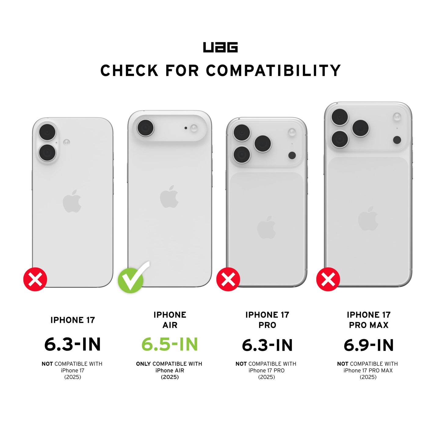 URBAN ARMOR GEAR UAG Designed for iPhone Air Case Dot - Compatible with MagSafe Translucent Military Grade Protective Cover, Ash