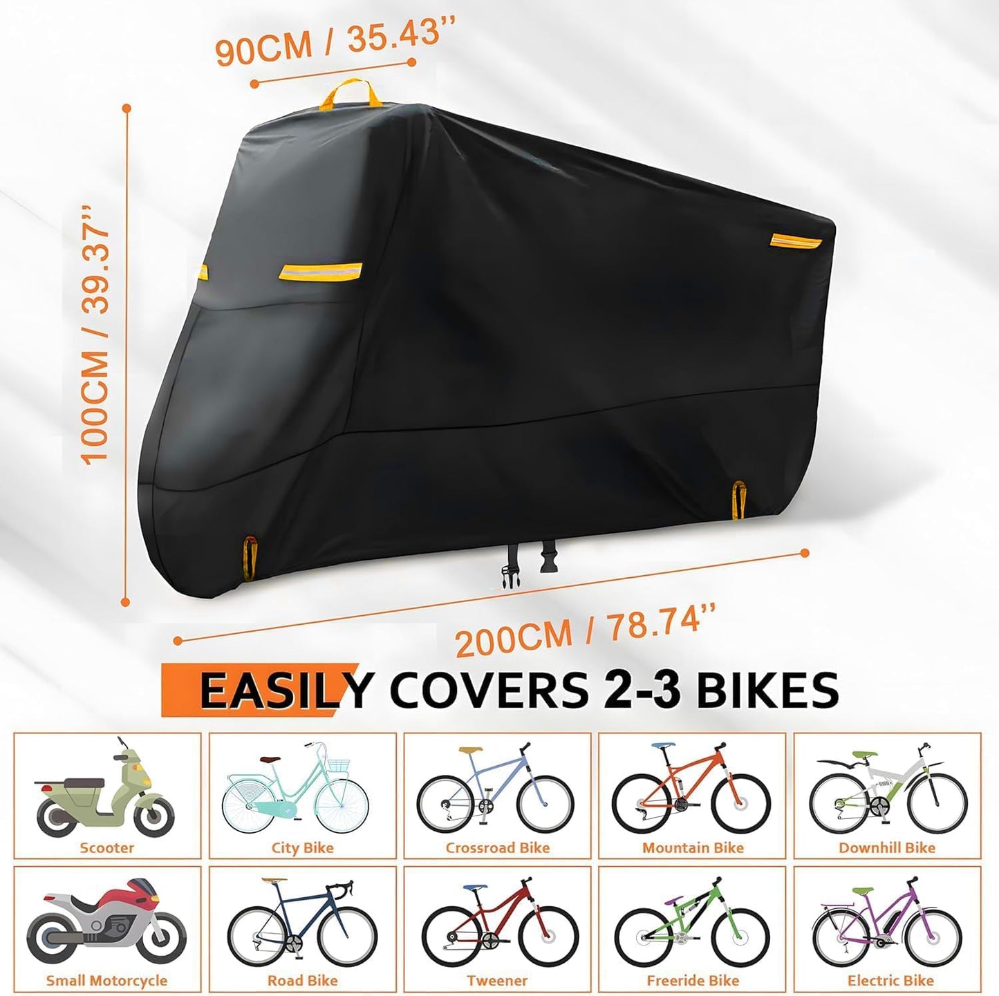Skiennix Bike Cover - Waterproof Outdoor Protection for 1-2 Bikes | Heavy Duty 420D Ripstop Material