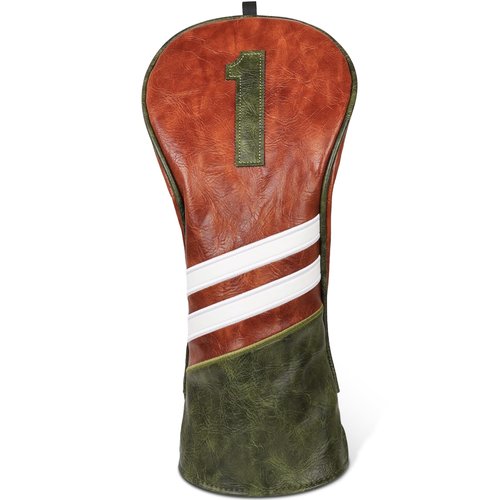 Craftsman Golf Club Driver Head Cover Classic Brown Driver Headcover Golf Club Headcovers Fits Up to 460CC Club Heads 3 Pieces Premuim PU Leather
