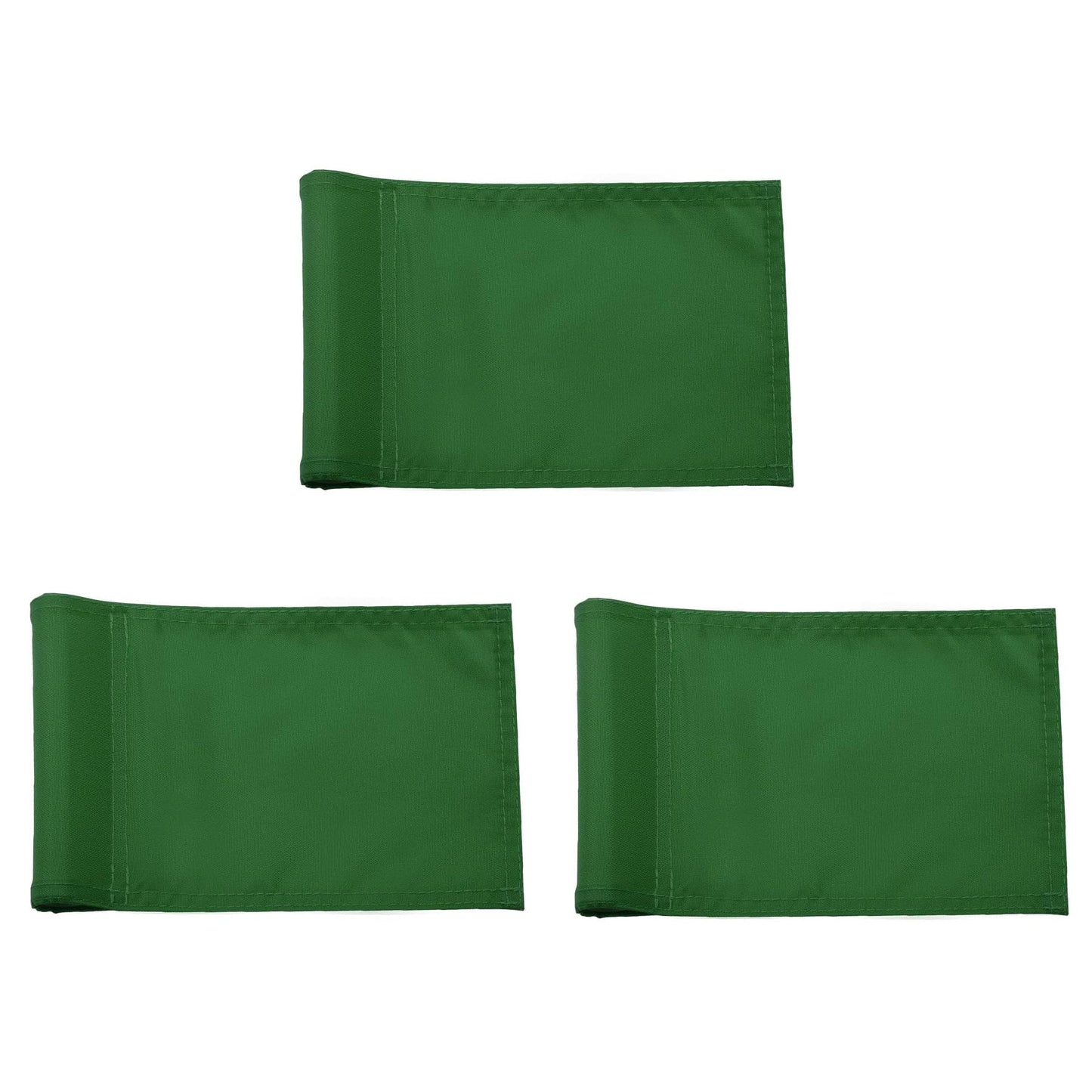 wanijaning 3-Piece 9 x 6 Inch Green Golf Flags with ABS Sleeve, 420D Nylon, Portable, Waterproof, Suitable for Backyard, Garden, Golf Course
