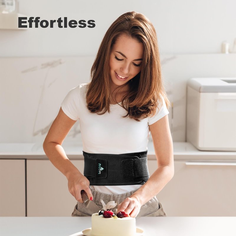 AllyFlex Sports® Lightweight Back Brace for Men & Women Under Uniform, Dual Medical 3D Lumbar Pads for Lower Back Pain Relief, Breathable Mesh with Adjustable Stapes for Back Stress - M