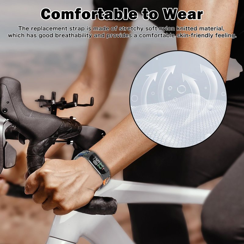 MokaZii Magnetic Braided Compatible with Fitbit Charge 6 / Fitbit Charge 5 for Men Women, Nylon adjustable Breathable Replacement Stretchy Elastic Sport Strap for fitbit charge 6/5 - Camouflage