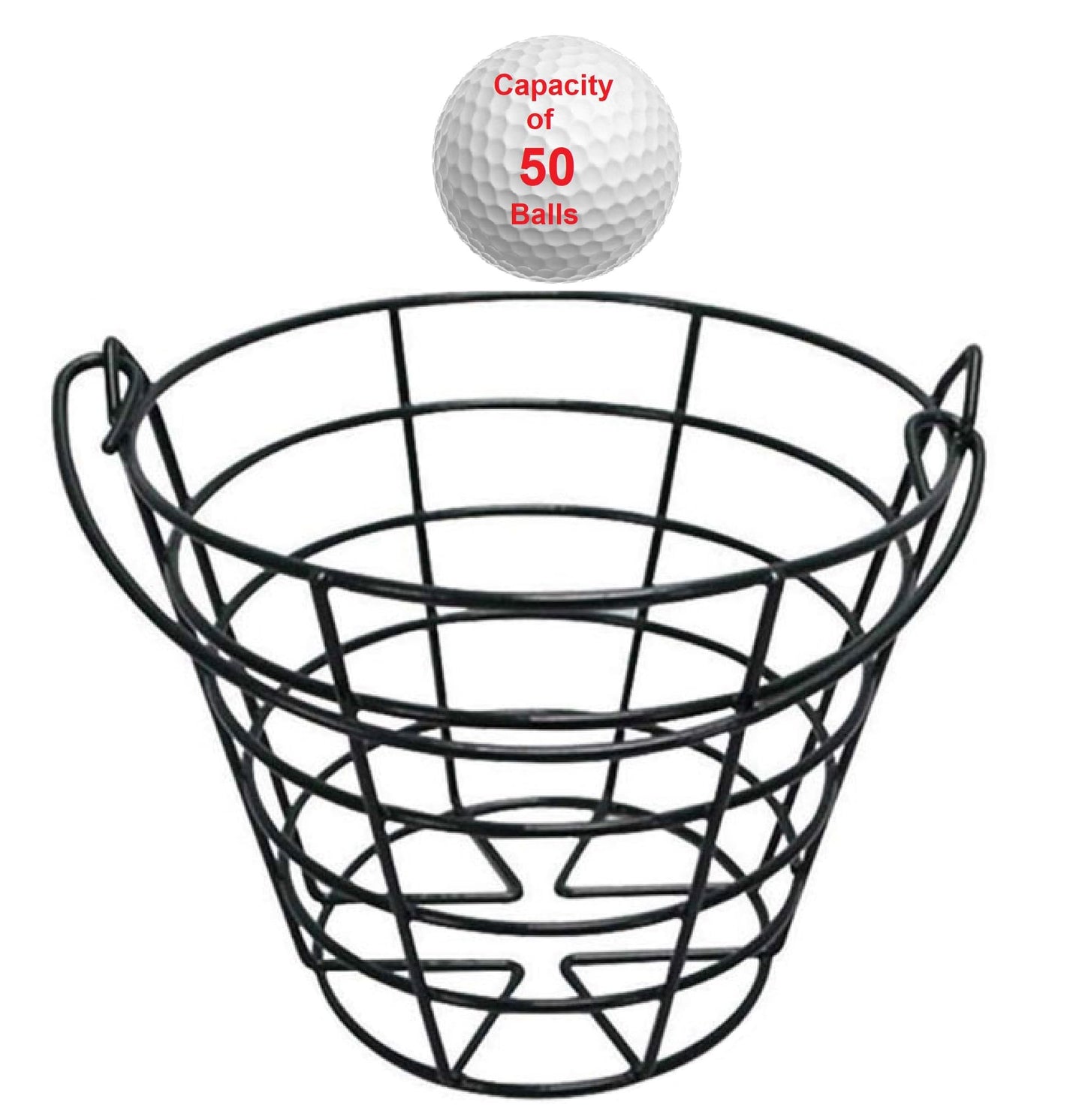 Main Products Metal Range Golf Ball Baskets with Handle, Golf Ball Storage Bucket, Holds 50 Golf Balls (Golf Balls Not Included).