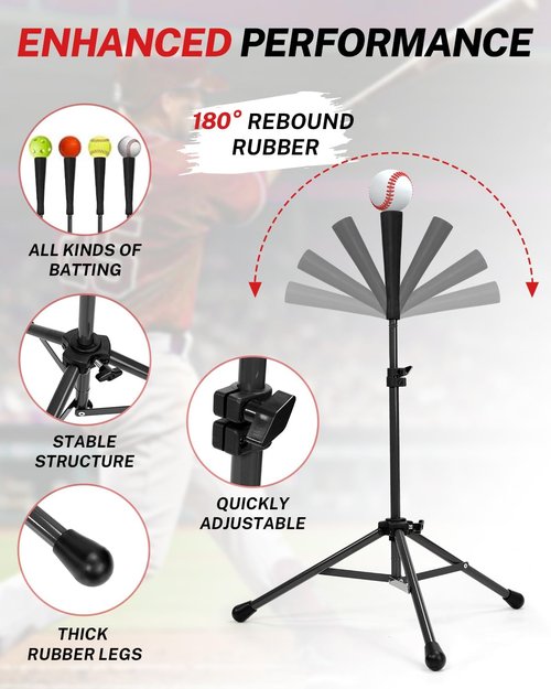 Gonex Baseball Batting Tee - Collapsible Portable Tripod Stand with Carrying Bag | Ideal for Softball Practice