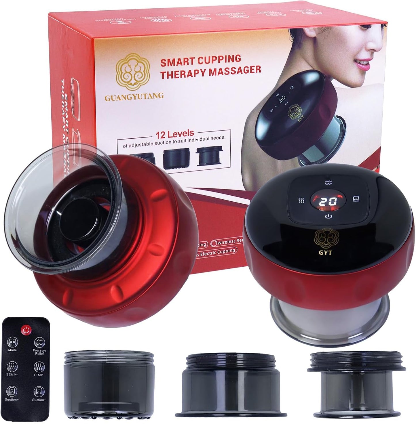 Skiennix 6-in-1 Cupping Set - Electric Cupping Therapy Massager with Red Light & Heat | Portable Pain Relief Device