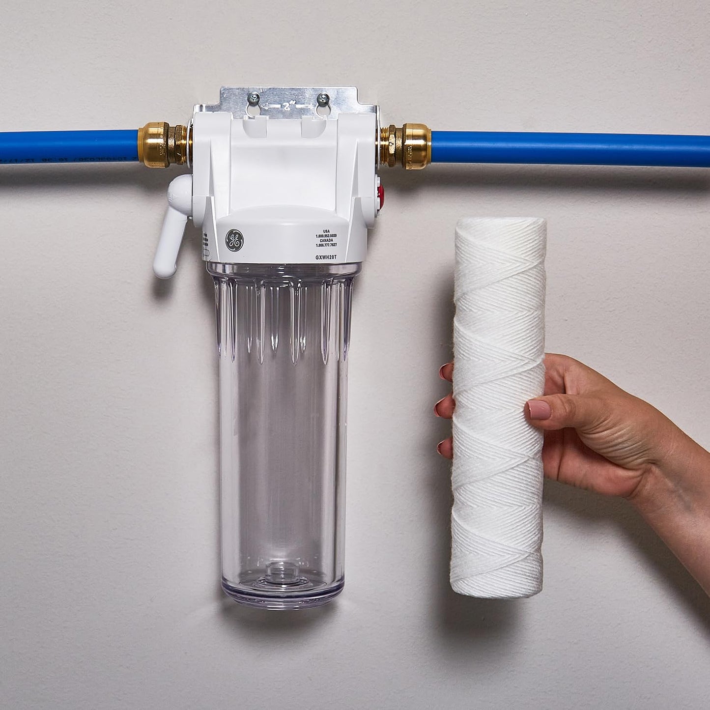 Whole House Water Filtration System - Reduces Sediment & Rust, Installation Kit Included, GXWH20T