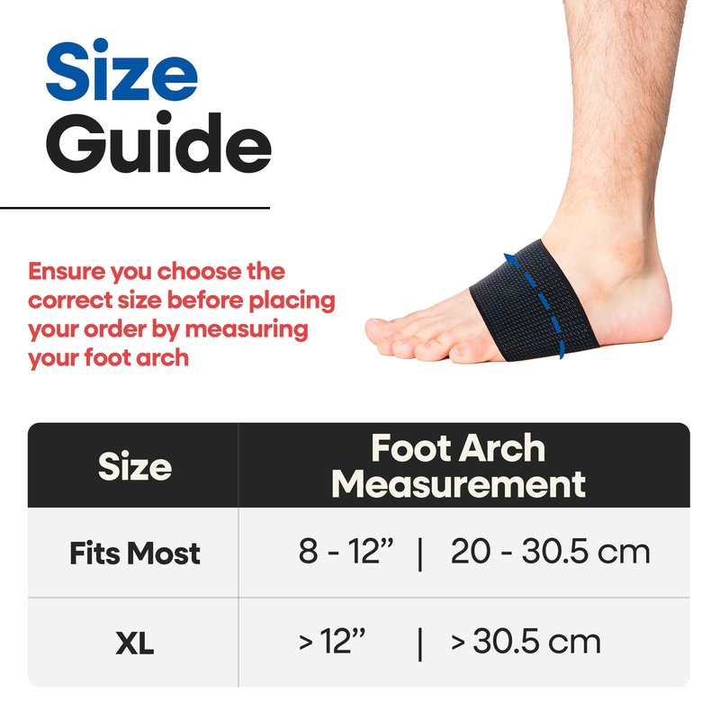 Arch Supports for Plantar Fasciitis Relief | Compression Sleeve Foot Brace For Heel Pain, Bone Spurs, Flat Feet, High Arches | Copper Infused Arch Support Bands for Women & Men Over Socks | Fit Most