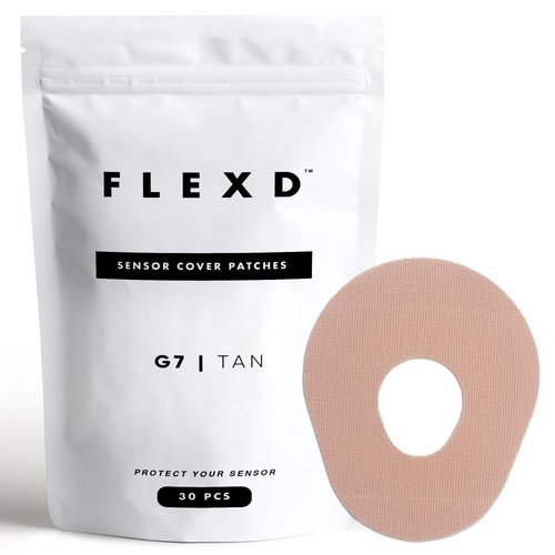 Flexd - G7 Adhesive Patches Waterproof for Dexcom G7 - CGM - G7 Accessories Overpatch - (30Pcs) - Tan