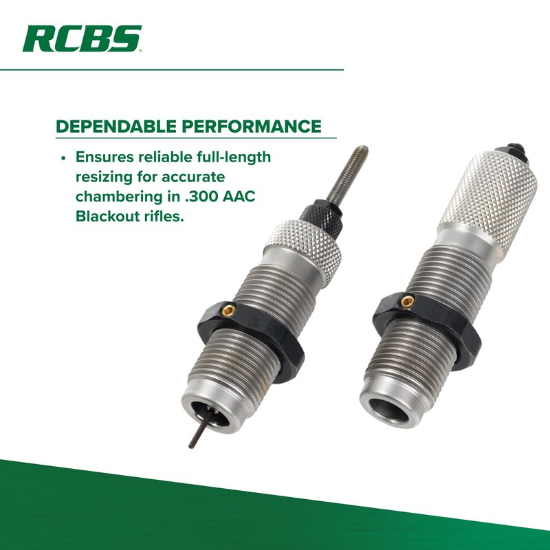 RCBS Full-Length Die Set .300 AAC Blackout, Reloading Die Set for .300 Blackout Rifle Cartridges