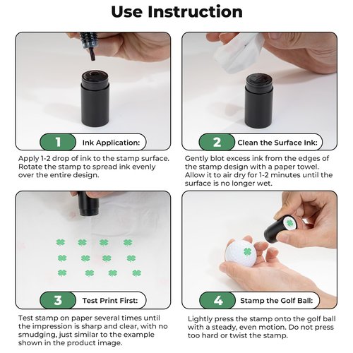 AddAcc Golf Ball Stamp, Self-Inking Marker, Golf Ball Marker, Golf Accessories for Men Golf Stuff Golf Gifts for Men Dad Golfer Golf Gadgets Four Leaf Clover