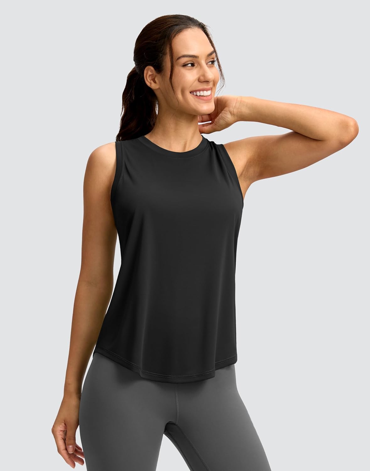 SANTINY Women's Sleeveless Workout Tank Tops - Lightweight Athletic Yoga & Running Shirts