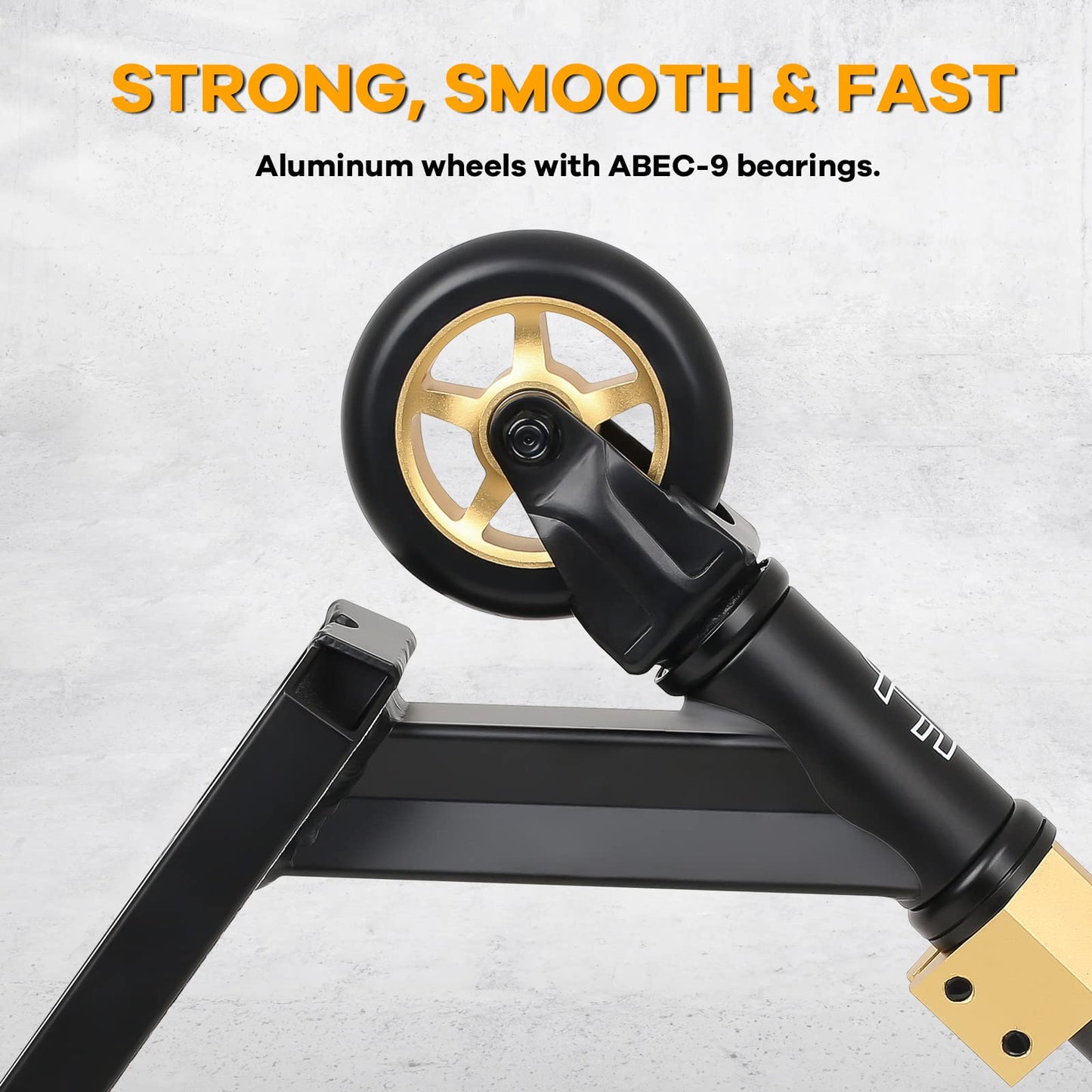 V2 Pro Trick Scooters, Stunt Scooter for Kids Ages 6-12 Years and Teens - Complete Beginner and Intermediate Freestyle BMX Scooter (Gold)