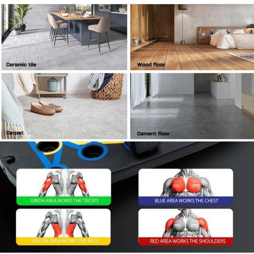 Home Workout Equipment Multi-Functional Pushup Stands System Fitness Floor Chest Muscle Exercise Professional Equipment Burn Fat Strength Training Arm Men & Women Weights (new no Rubber Wrap)