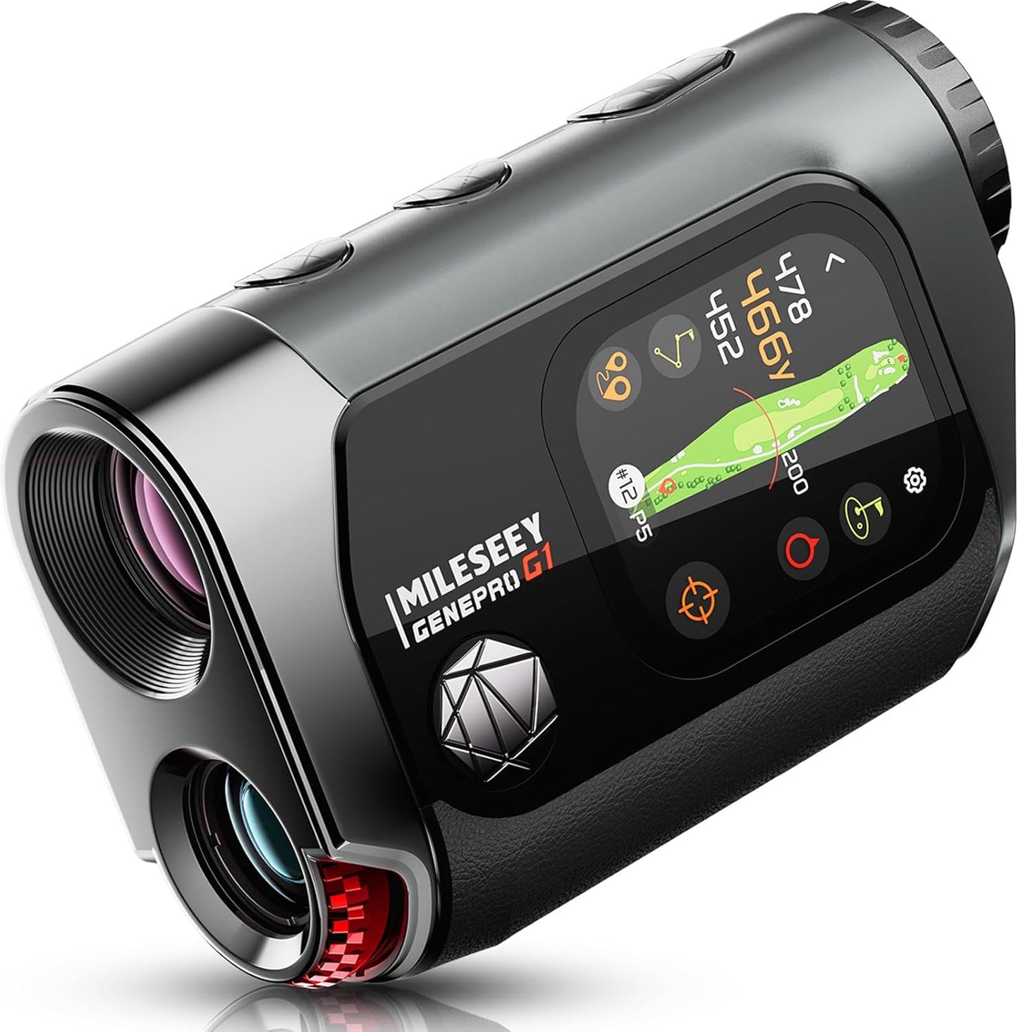 MILESEEY GenePro G1 GPS Rangefinder - Touchscreen, 1300 Yards, 43000+ Courses, Red & Green Display