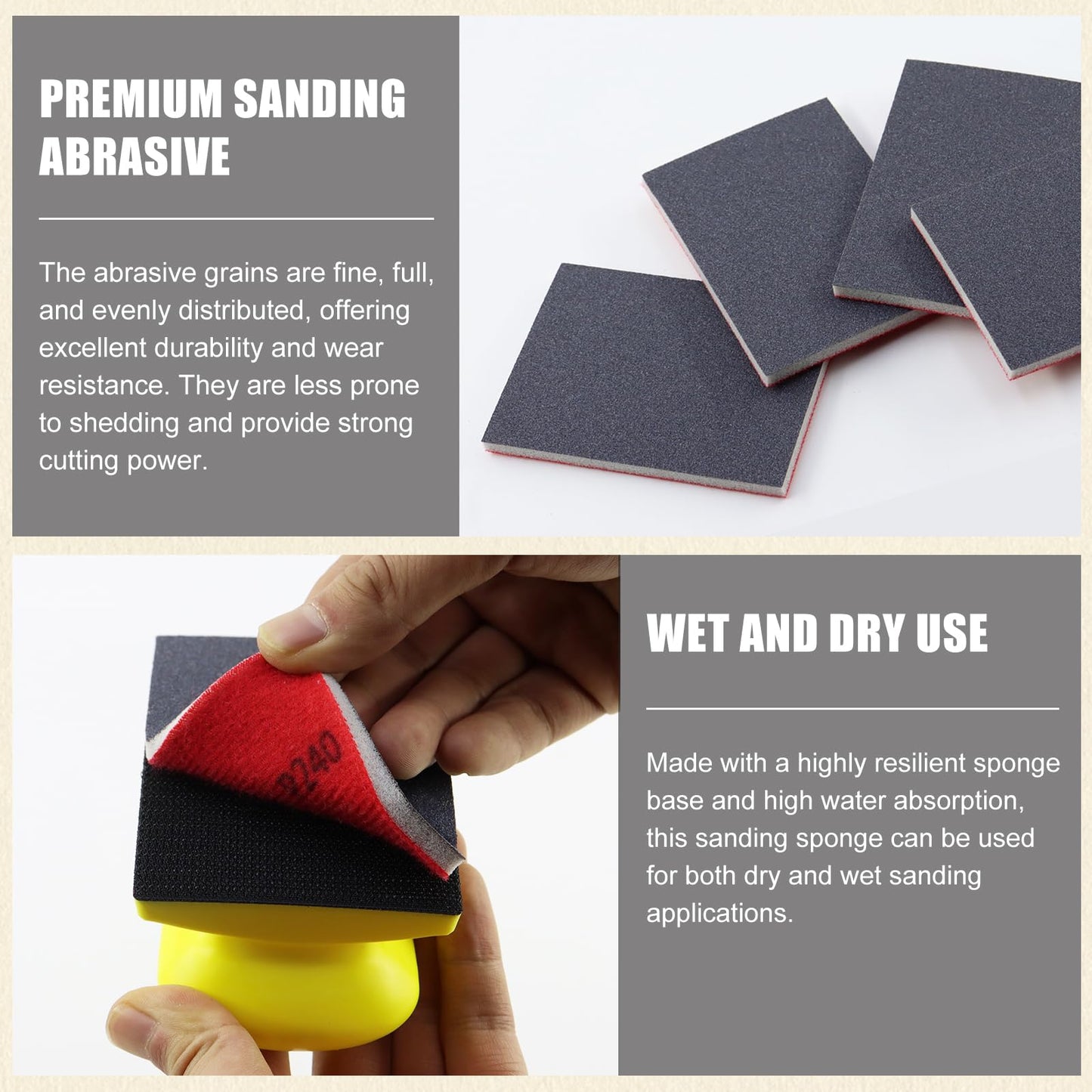 24pcs Sanding Sponge Set, 12 Different Grades of Sanding Block 180-3000Grits, Reusable Wet and Dry 4"x3" Sand Paper for Metal Wood Drywall Walls Stone Automotive Paint Plastic DIY(Variety of Grits)