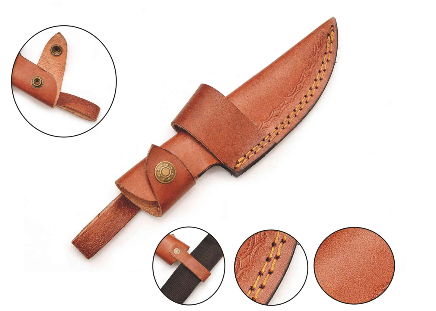 Hunting Hunts Handmade Genuine Cowhide Leather Knife Sheath, Horizontal Compact Carry, Heavy Duty Universal Cover, 9.5 x 5.5 x 1.75 inches (Brown, 5-Inches)
