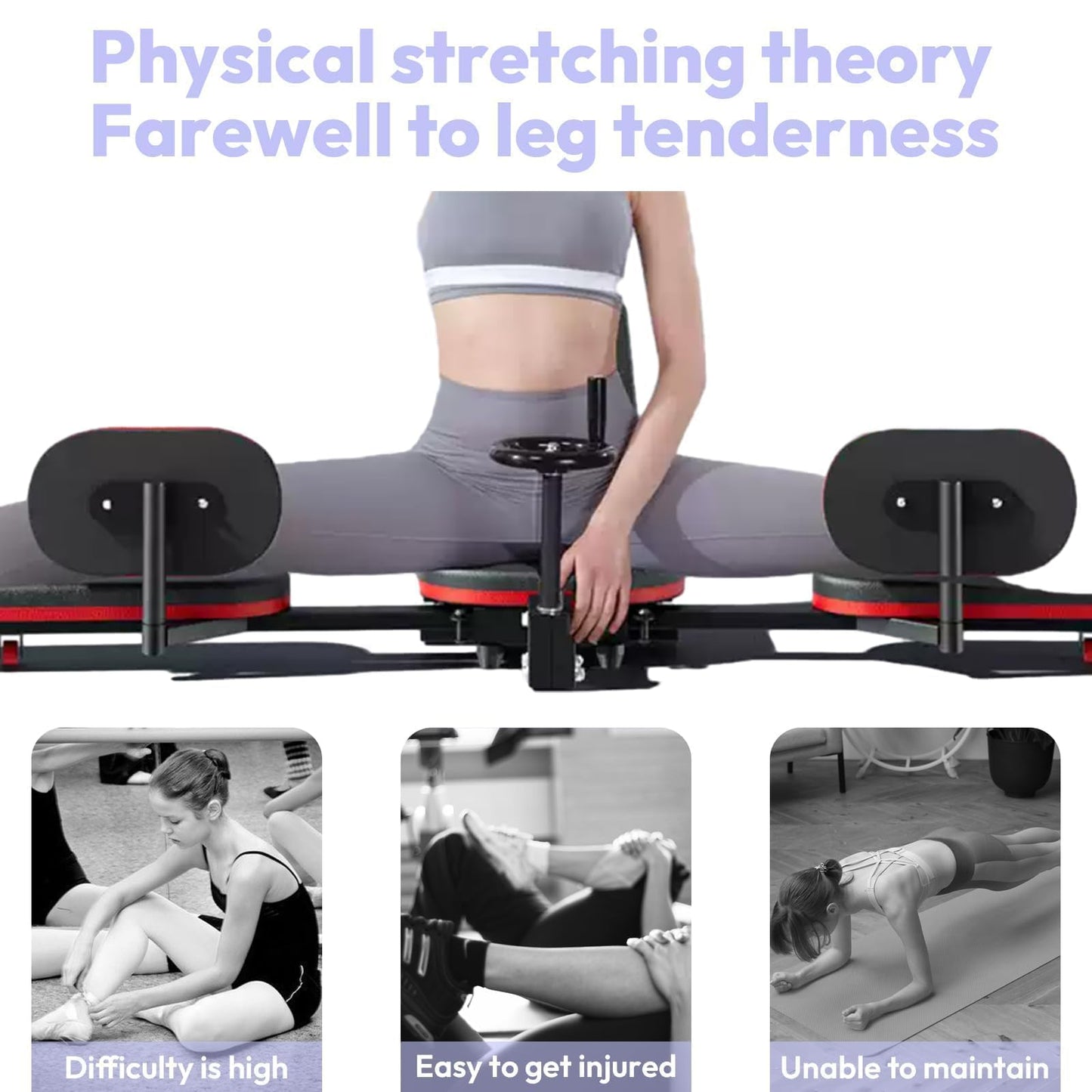 BotaBay Pro Leg Stretcher 330LBS Leg Stretch Machine Heavy Duty Steel Frame Leg Stretcher Machine Training Fitness Equipment Leg Stretcher for Home Gym